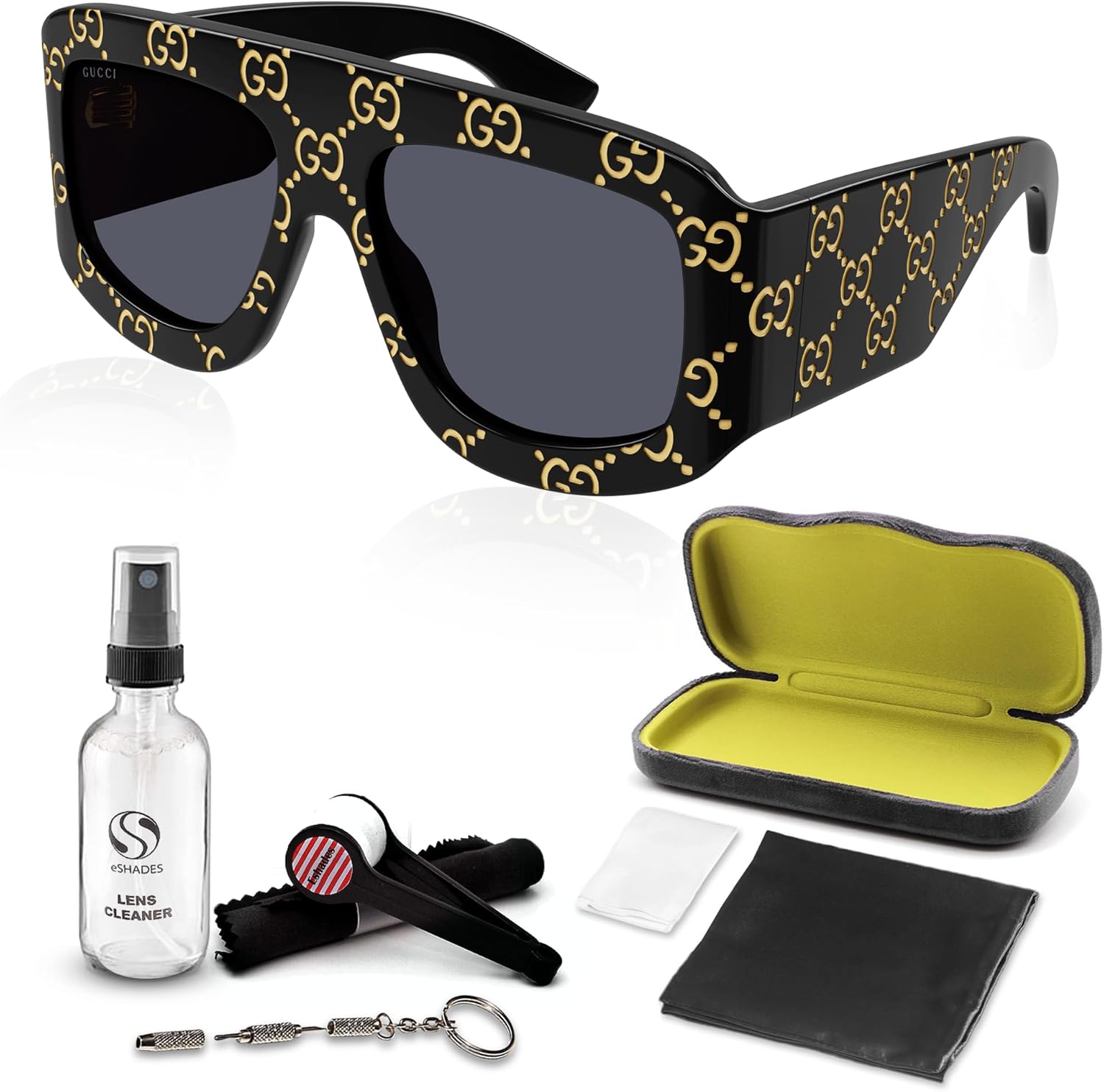 小物 Gucci sunglass Gucci GG1543S 001 Sunglasses Shiny Black - eye-oo.com